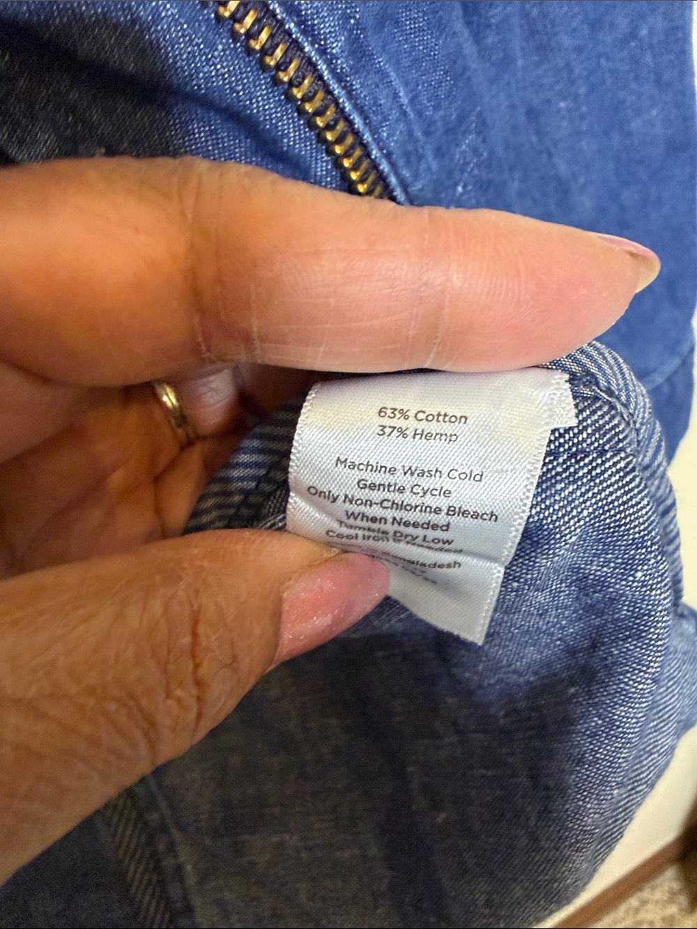 Talbots Dark Blue Denim Utility Jacket with Patch Pockets - Picture 7 of 8